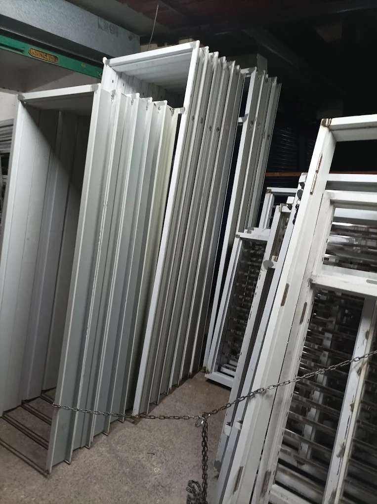 Aluminium door frames workshop stock - Danish Aluminium Nahan
